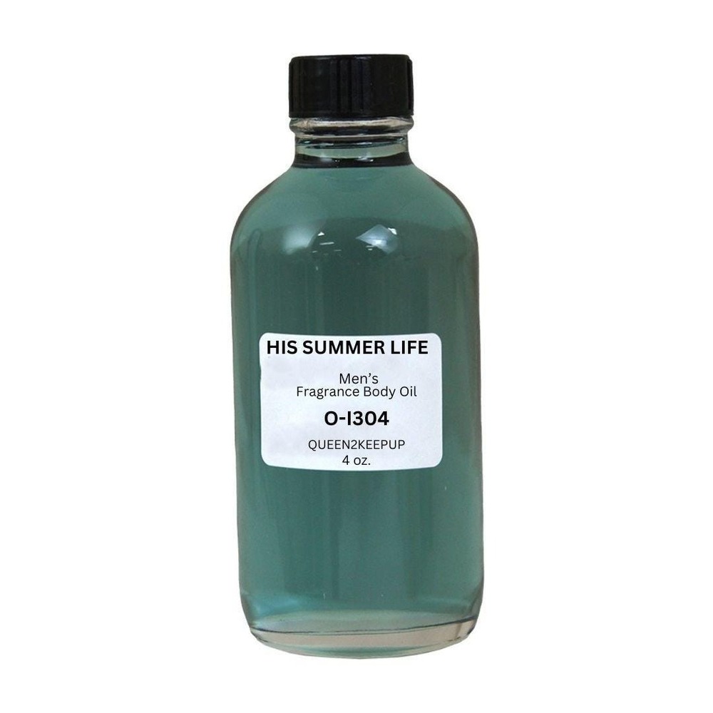 His Summer Life Men's Body Oil Fresh Fruity & Spicy Warm‑Weather Scent 4 oz